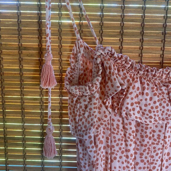 Beach Gold Pink Polka Dot Dress - Picture 3 of 5